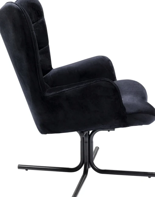 KARE Design Poltrona girevole Oscar velluto nero - KARE> Poltrone