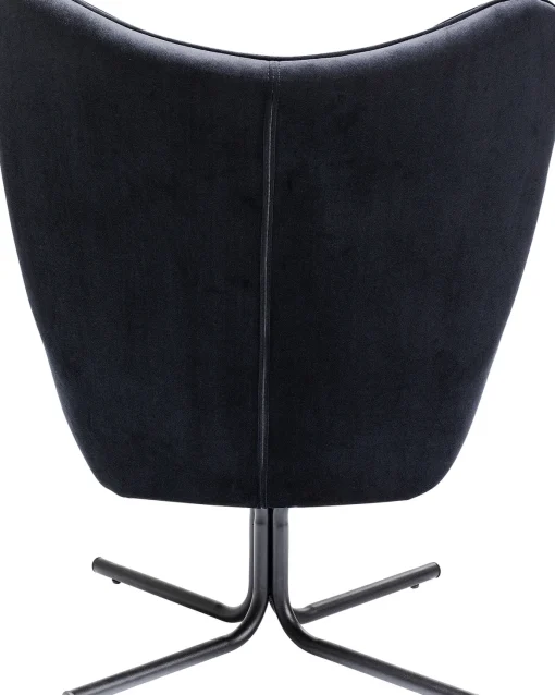 KARE Design Poltrona girevole Oscar velluto nero - KARE> Poltrone