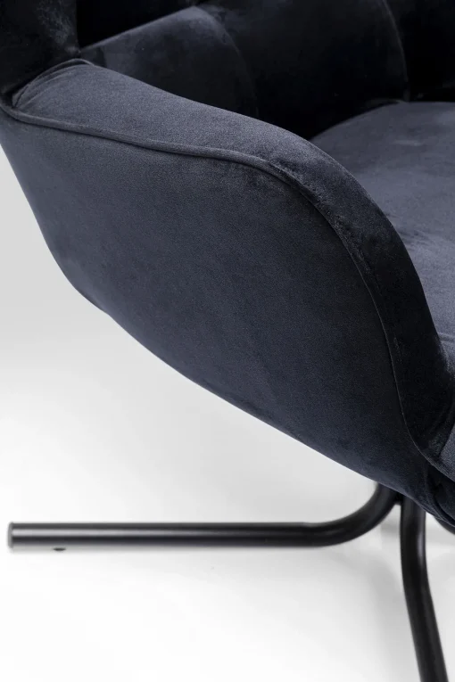 KARE Design Poltrona girevole Oscar velluto nero - KARE> Poltrone