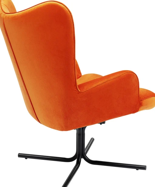 KARE Design Poltrona girevole Oscar velluto arancione - KARE> Poltrone