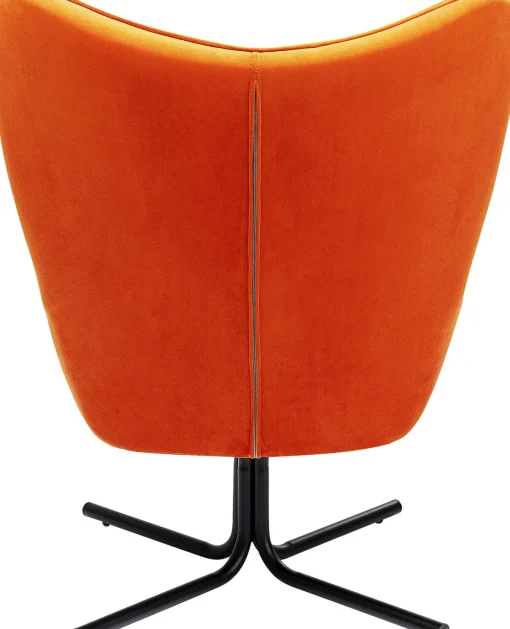 KARE Design Poltrona girevole Oscar velluto arancione - KARE> Poltrone