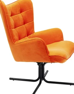 KARE Design Poltrona girevole Oscar velluto arancione - KARE></noscript> Poltrone