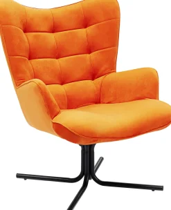 KARE Design Poltrona girevole Oscar velluto arancione - KARE></noscript> Poltrone