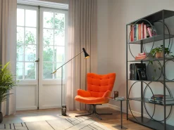 KARE Design Poltrona girevole Oscar velluto arancione - KARE></noscript> Poltrone