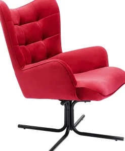 KARE Design Poltrona girevole Oscar velluto rosso - KARE> Poltrone