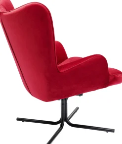 KARE Design Poltrona girevole Oscar velluto rosso - KARE></noscript> Poltrone