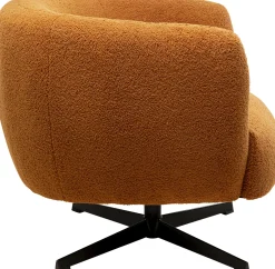KARE Design Poltrona girevole Peony Fuzzy marrone - KARE> Poltrone
