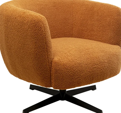 KARE Design Poltrona girevole Peony Fuzzy marrone - KARE> Poltrone