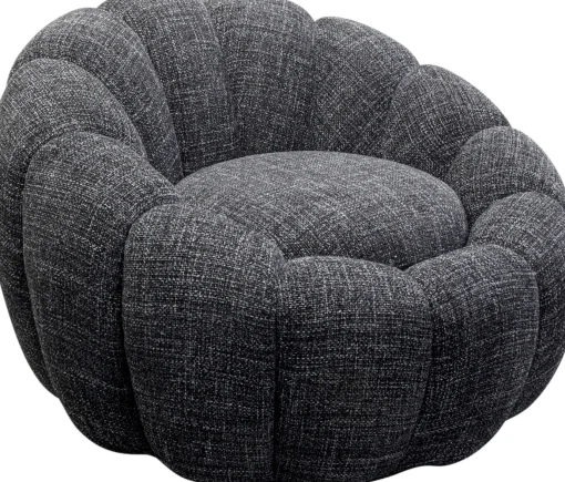 KARE Design Poltrona girevole Peppo Bloom Melange Nero - KARE> Poltrone