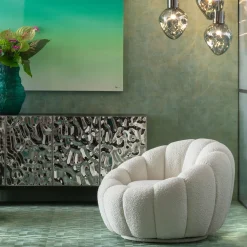 KARE Design Poltrona girevole Peppo Bloom Bianco - KARE> Poltrone