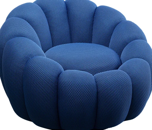 KARE Design Poltrona girevole Peppo Bloom Blu - KARE> Poltrone