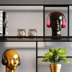 KARE Design Porta Cuffie Nero a forma di testa - KARE> Statuette Decorative