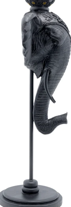 KARE Design Portacandele Elephant Head nero 49cm - KARE> Candelabri