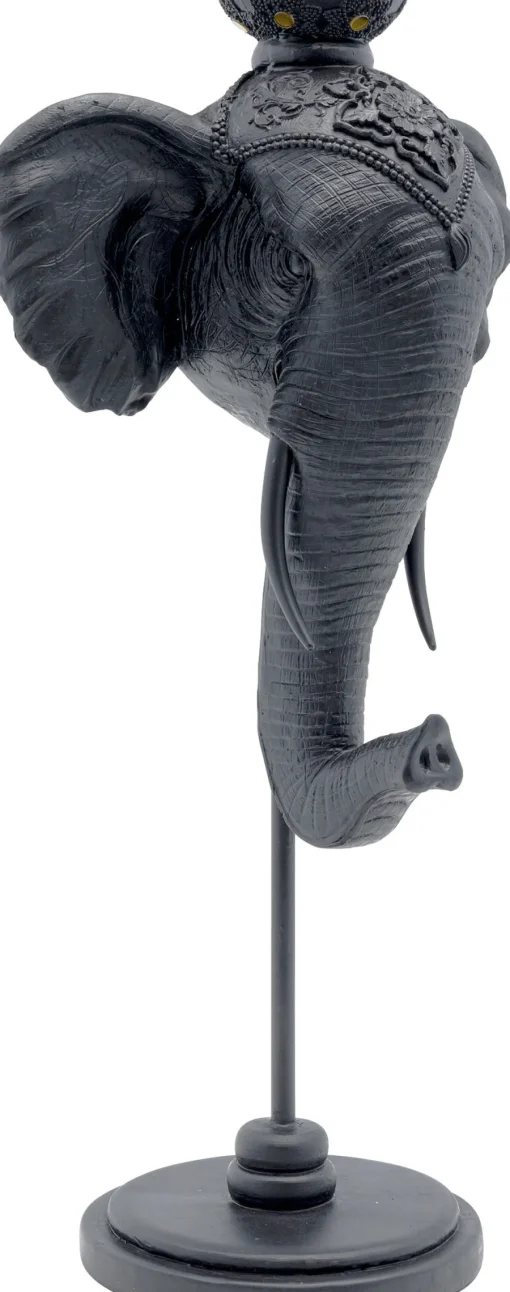KARE Design Portacandele Elephant Head nero 49cm - KARE> Candelabri