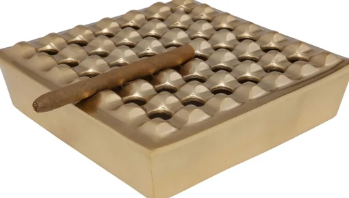KARE Design POSACENERE SOHO QUADRATO OTTONE 25X25CM - KARE> Posacenere E Portasigarette