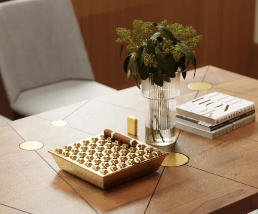 KARE Design POSACENERE SOHO QUADRATO OTTONE 25X25CM - KARE> Posacenere E Portasigarette