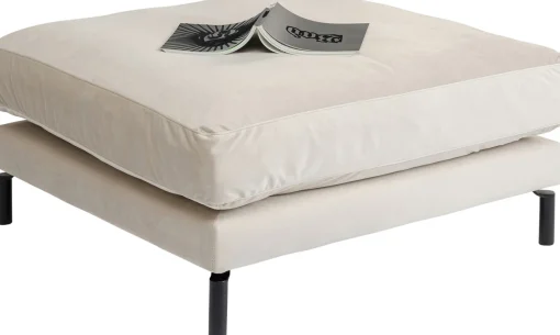 KARE Design Pouf poggiapiedi "Discovery" 102x102cm crema - KARE> Pouf