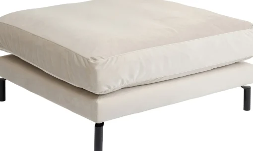 KARE Design Pouf poggiapiedi "Discovery" 102x102cm crema - KARE> Pouf