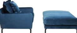 KARE Design Pouf poggiapiedi vellutato "Discovery" 100x100cm in color petrolio - KARE> Pouf