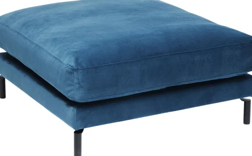 KARE Design Pouf poggiapiedi vellutato "Discovery" 100x100cm in color petrolio - KARE> Pouf