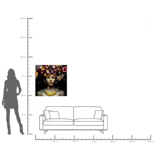 KARE Design Quadro In Vetro Flower Art Lady 80x80cm - KARE> Quadri