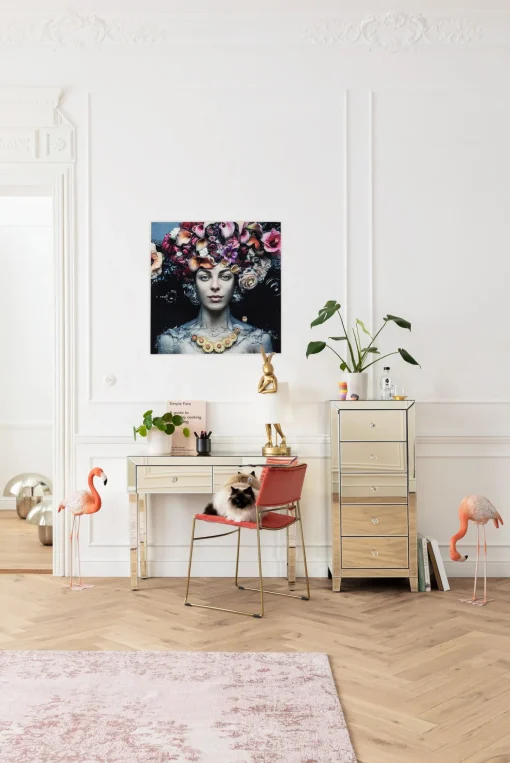 KARE Design Quadro In Vetro Flower Art Lady 80x80cm - KARE> Quadri