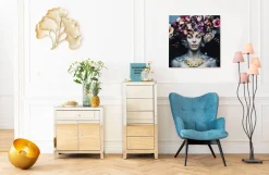 KARE Design Quadro In Vetro Flower Art Lady 80x80cm - KARE></noscript> Quadri