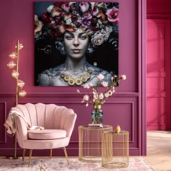 KARE Design Quadro in vetro Flower Art Lady 120x120cm - KARE> Quadri