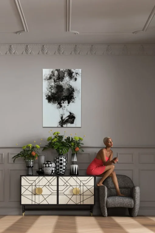 KARE Design Quadro in vetro Smokey Hair 100x150cm - KARE> Quadri