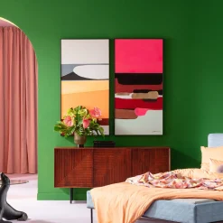KARE Design Quadro incorniciato Abstract Shapes rosa 73x143cm - KARE> Quadri