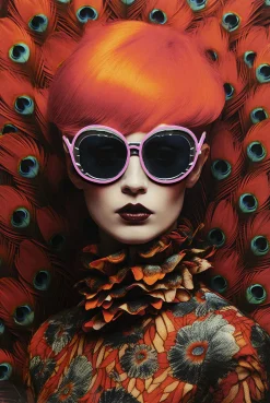 KARE Design Quadro incorniciato LED Fancy Red Lady 120x80 cm - KARE> Quadri