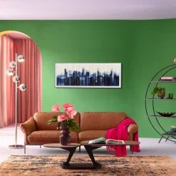 KARE Design Quadro incorniciato Shadow Skyline Blu 160x60cm - KARE> Quadri