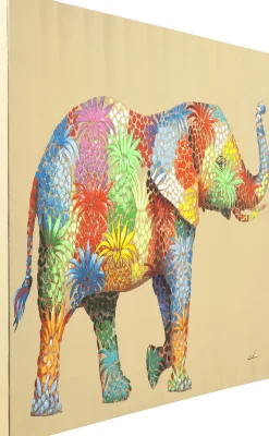 KARE Design Quadro Ritoccato Di Olio Flower Elefant 90x120cm - KARE> Quadri