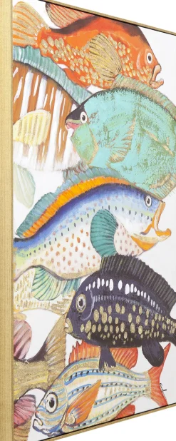KARE Design Quadro Ritoccato Di Olio Fish Meeting Two 100x75cm - KARE> Quadri