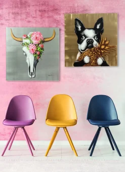 KARE Design Quadro ritoccato di olio Cane con Ananas 80x80 cm - KARE></noscript> Quadri