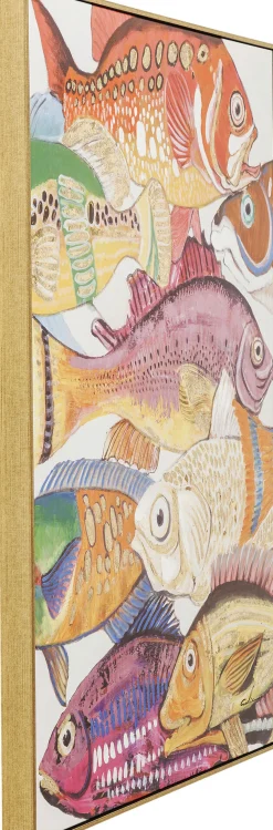 KARE Design Quadro Ritoccato Di Olio Fish Meeting One 100x75cm - KARE> Quadri