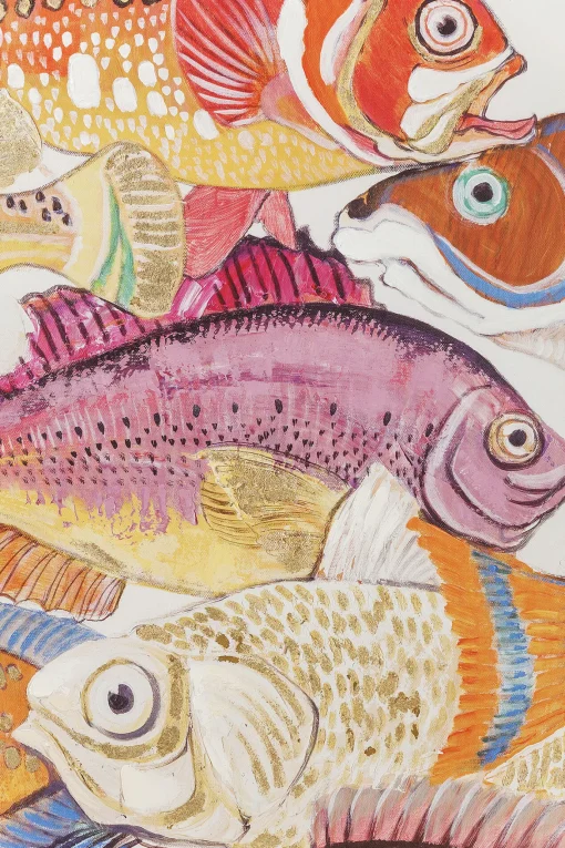 KARE Design Quadro Ritoccato Di Olio Fish Meeting One 100x75cm - KARE> Quadri