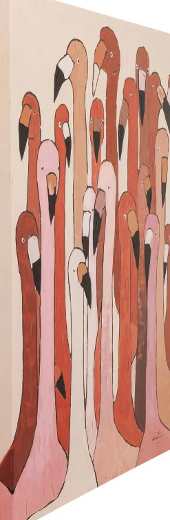 KARE Design Quadro Ritoccato Di Olio Flamingo Meeting 120x90cm - KARE> Quadri