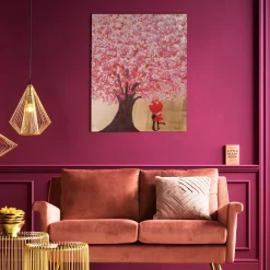 KARE Design Quadro Ritoccato Flower Couple Oro-Rosa 100x80cm - KARE> Quadri