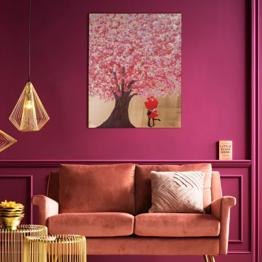 KARE Design Quadro Ritoccato Flower Couple Oro-Rosa 100x80cm - KARE> Quadri