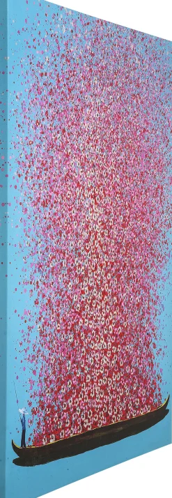 KARE Design Quadro Ritoccato Olio Flower Boat Blu-Rosa 160x120cm - KARE> Quadri
