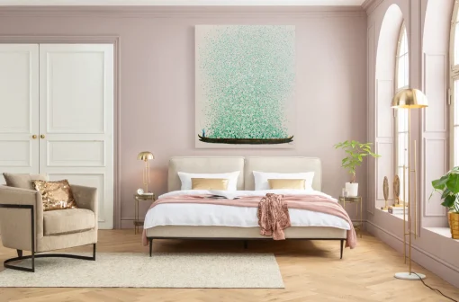 KARE Design Quadro su tela Flower Boat beige verde 120x160cm - KARE> Quadri