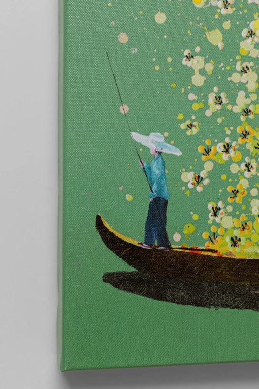 KARE Design Quadro su tela Flower Boat Verde Giallo 80x100cm - KARE> Quadri