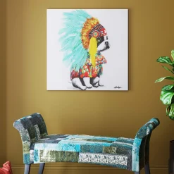KARE Design Quadro su tela Headdress Dog 80x80cm - KARE> Quadri