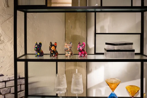 KARE Design Salvadanaio Dog Fiore 12cm assortiti (4 pezzi) - KARE> Salvadanaio