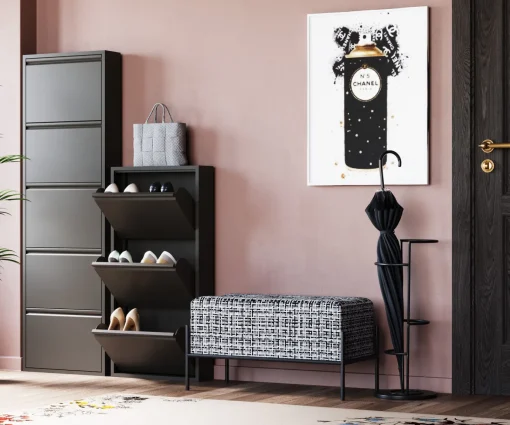 KARE Design Scarpiera Caruso 5 nero (MO) - KARE> Scarpiera