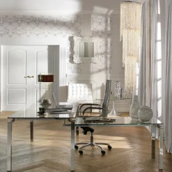 KARE Design Scrivania D'angolo Lorenco Cromato 210x180cm - KARE> Scrivanie