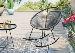 KARE Design Sedia a dondolo Acapulco nero - KARE></noscript> Poltrone