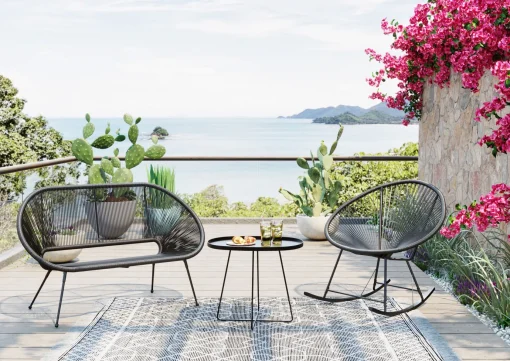 KARE Design Sedia a dondolo Acapulco nero - KARE> Poltrone