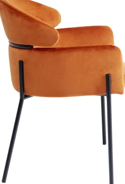 KARE Design Sedia con braccioli Alexia velluto arancione - KARE> Sedie